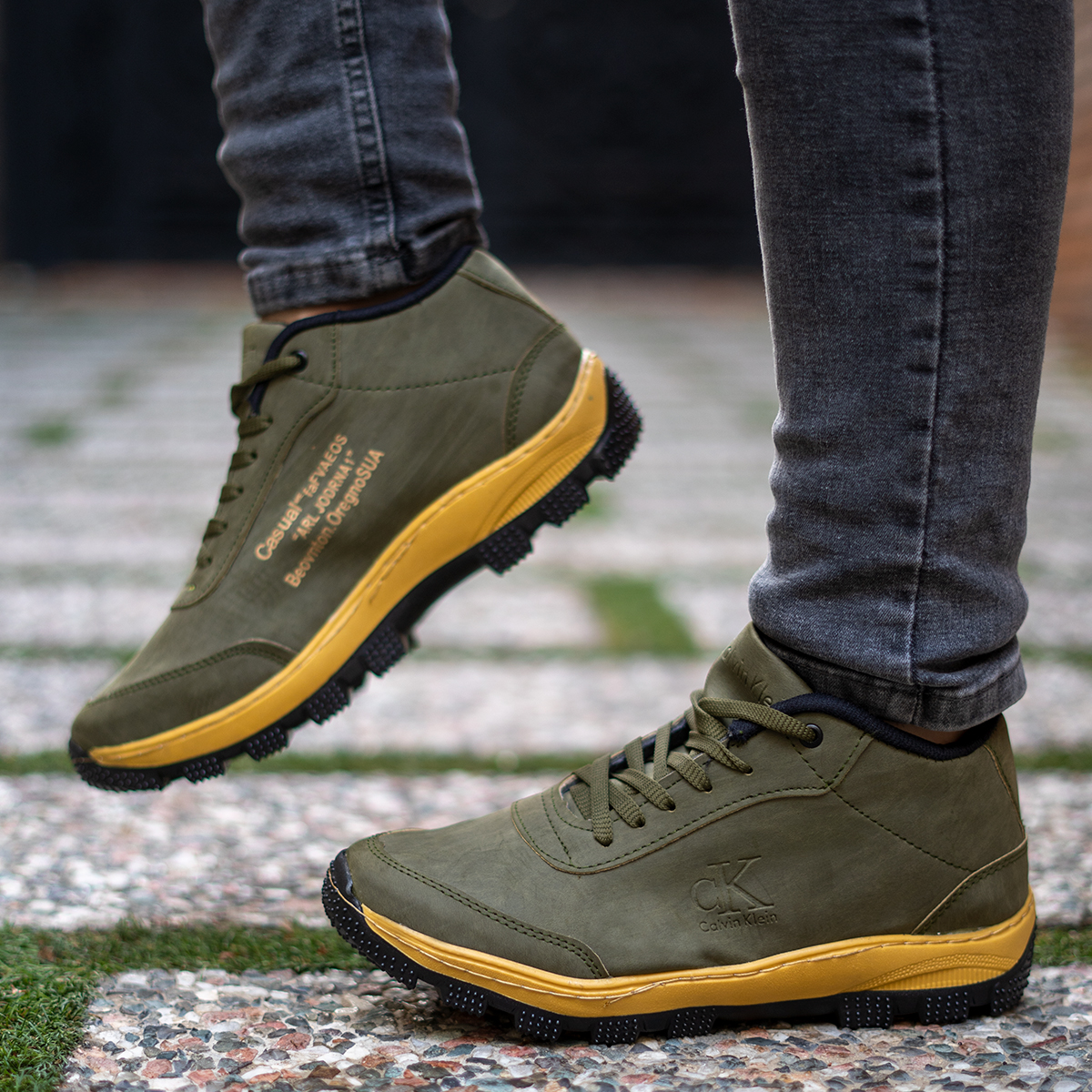 کفش مردانه زیتونی مدل Behdad