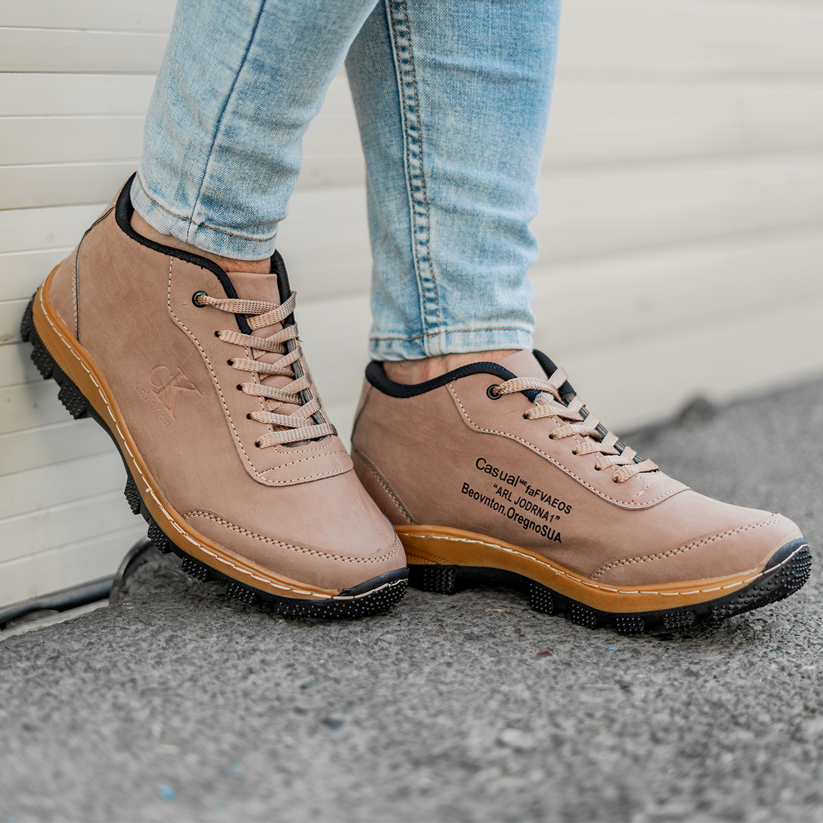 کفش مردانه خاکی CK مدل Behdad