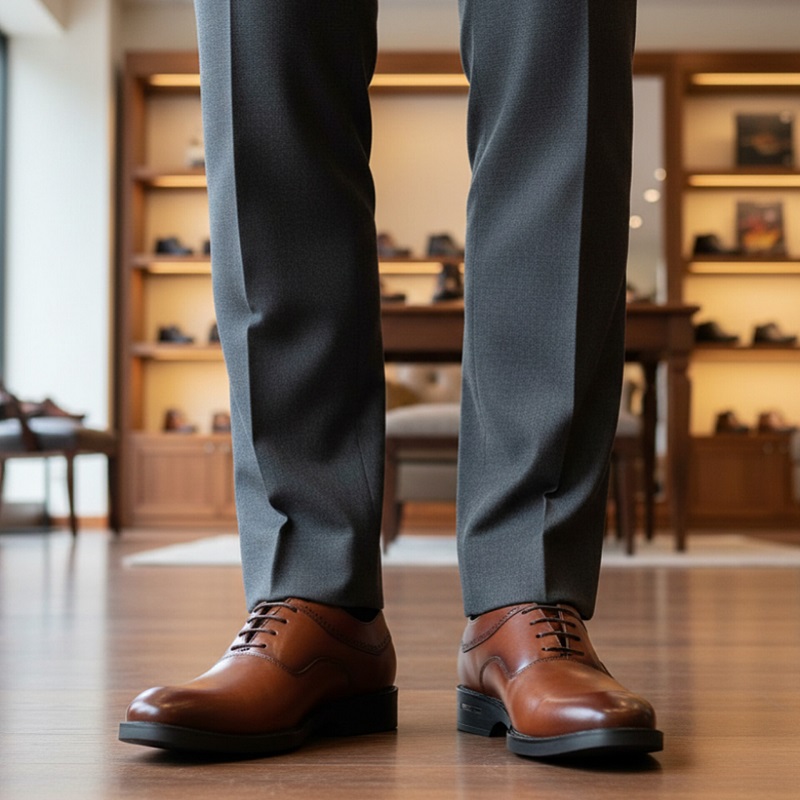 کفش رسمی بندی مردانه مدل sahand-عسلی