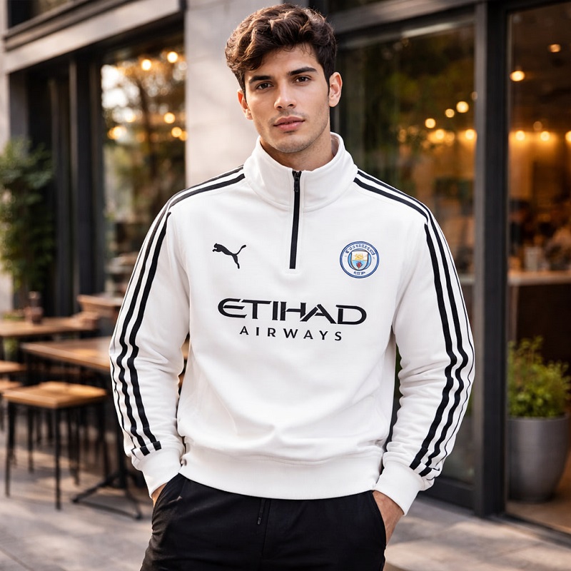 دورس نیم زیپ منچستر سیتی-سفید